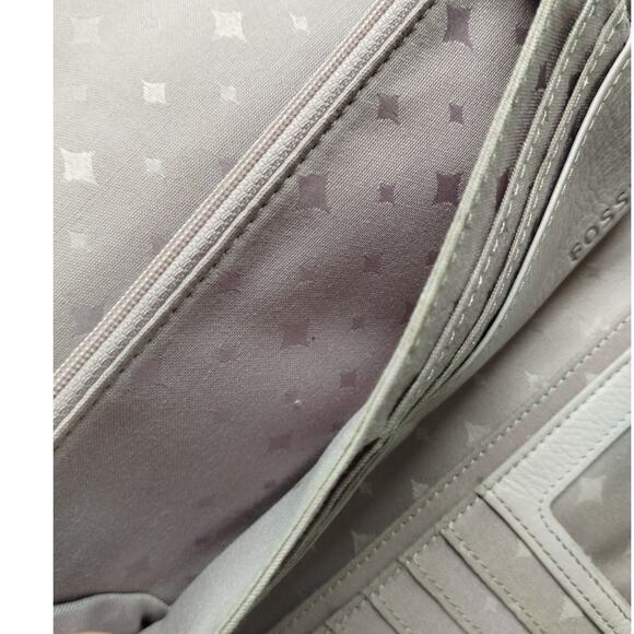 Vintage Fossil Marlow Light Purple Genuine Leather Tri-Fold Flip Clutch Wallet - Picture 5 of 9